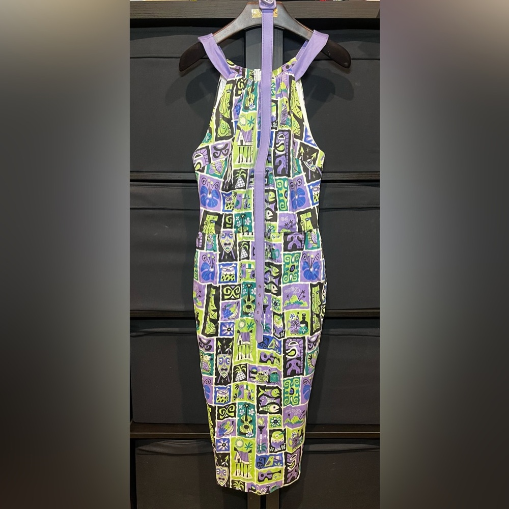 Disney Purple and Green Patterned Midi Dress